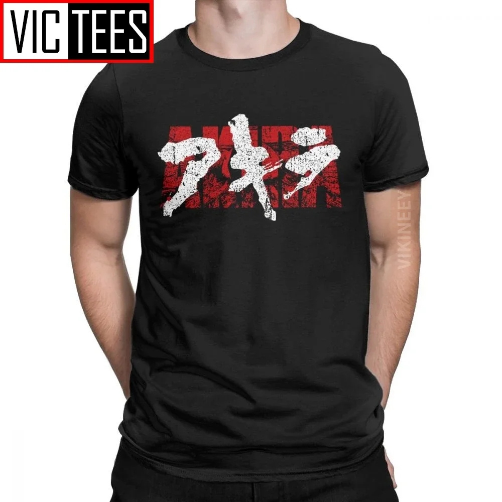 Akira Kanji T-Shirt Men Manga Kaneda Vaporwave Japanese Neo Tokyo Anime Vintage Cotton Tshirt 3D Print