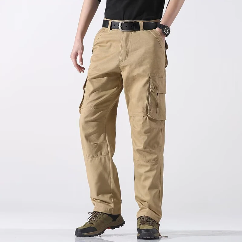 

2025 New Men Formal Casual Sports Work Pants Men Loose Straight Elasticity Cargo Pants Safari Style Fashion Streetwear Trousers