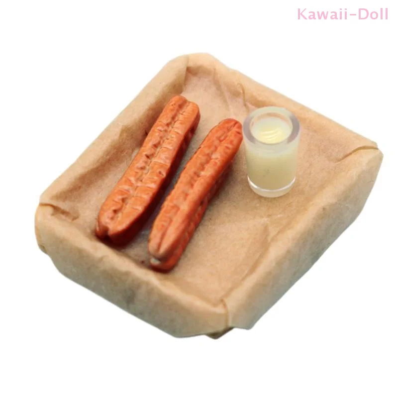 1 conjunto de varas de leite de soja em miniatura e massa frita conjunto modelo ornamentos brinquedo acessórios de cozinha fingir jogar brinquedo presentes