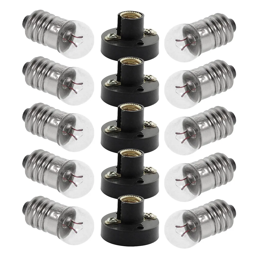 

15Pcs Teaching Experiment Lamp Holder Screw Base Flat Head Mini Bulb Holder Supports Physics Experiment Lighting Accessories