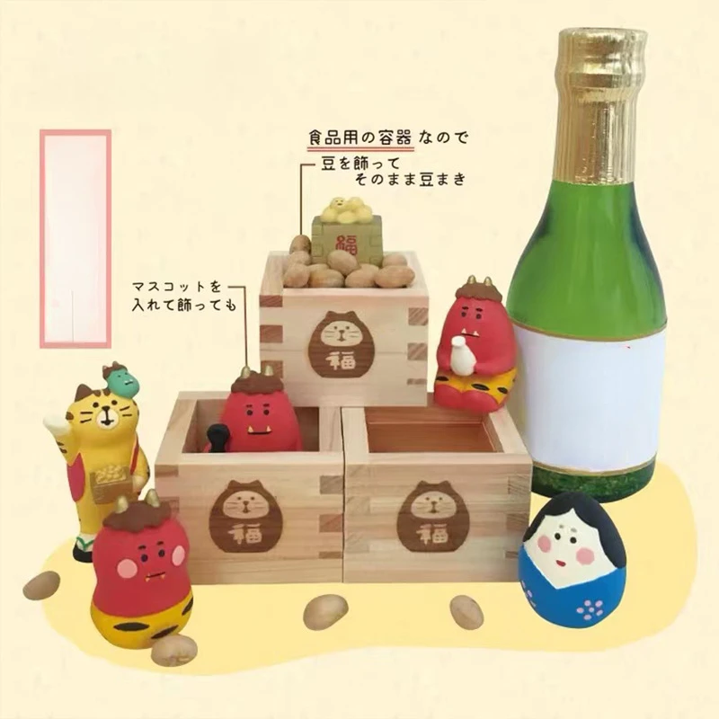 Zakka Lucky Ghost Mini Statue Bookshelf Decoration Collectible Home Decor Resin Craft Japan Ornaments Fairy Garden Accessories