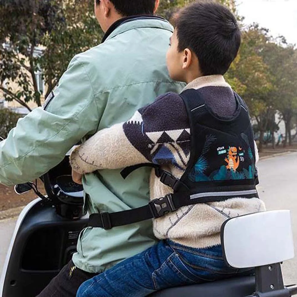 

Composite Sponge Motorcycle Seat Vest Strap Oxford Cloth Adjustable Kids Safety Seat Harness Breathable Convenient