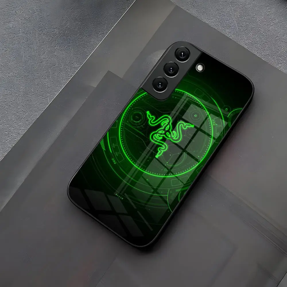 R-Razer 전화 케이스 유리 삼성 갤럭시 S25 S24 S21 S23 S22 S20 Ultra Fe Plus A14 A16 A54 A24 A55 A53 커버
