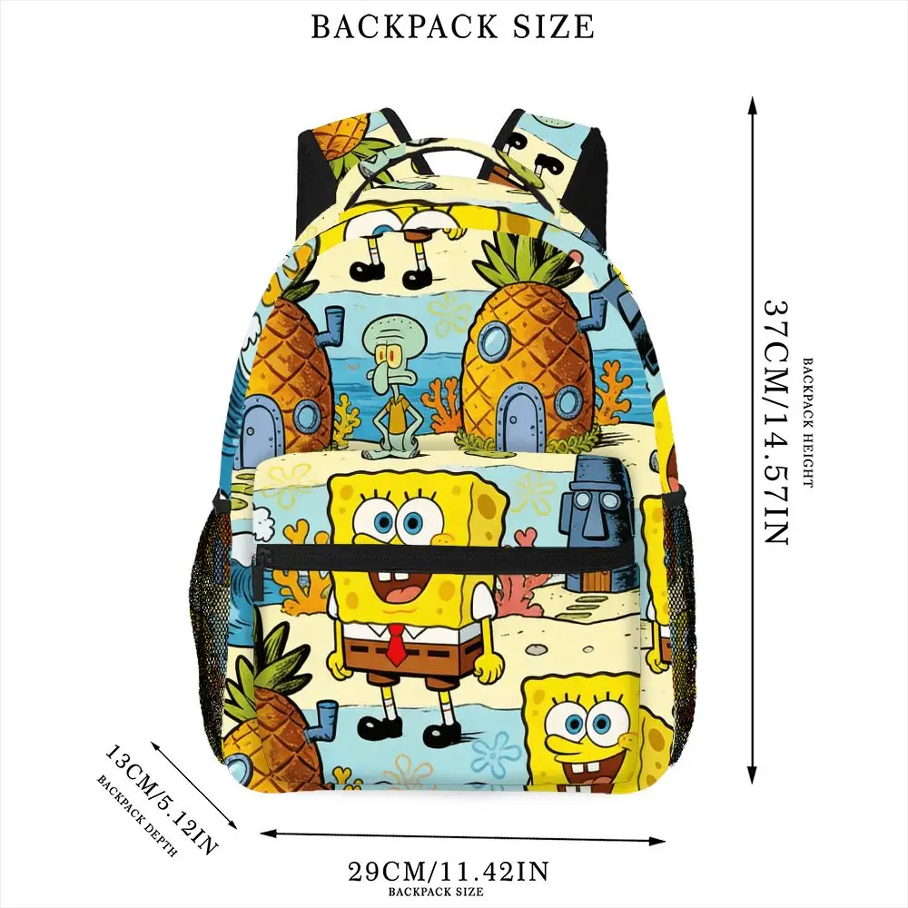 SpongeBob SquarePants Backpack for women, Cartoon Pineapple House Print, Lightweight Travel Backpack with Multiple Pockets - view 3