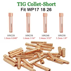 4/8 sztuk spawania materiałów eksploatacyjnych 10N22S 10N23S 10N24S 10N25S 1.0/1.6/2.4/3.2mm TIG Collet dla WP17 18 26 palnik do spawania akcesoria