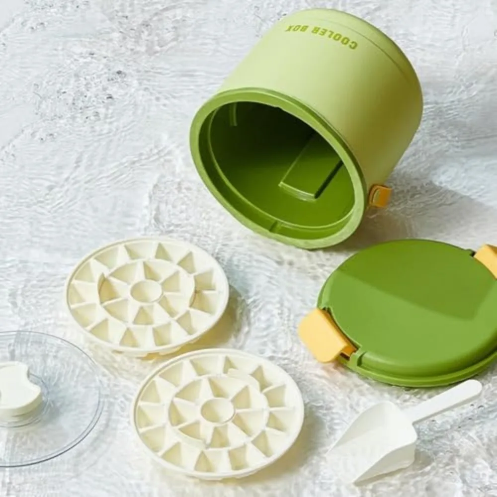 Ice Cube Tray with Lid and Bin, Ice Cube Tray for Freezer, Ice Cube Trays for Cocktail Coffee & Ice Scoop, Easy Release Large Ice Cube Molds