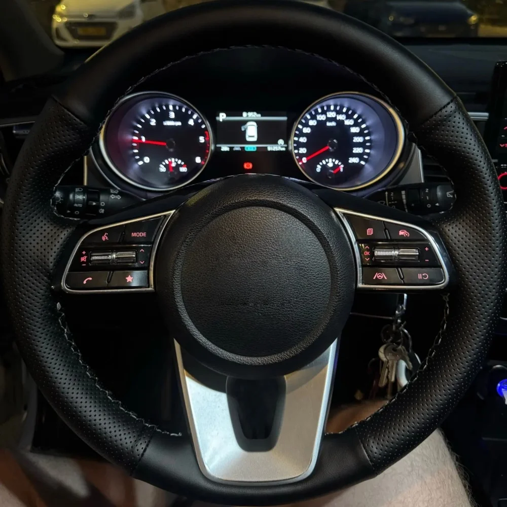 Hand Stitched Non-slip Wear Resistant Microfiber Leather Steering-Wheel Cover For Kia K5 Optima 2019 Kia Cee'd Ceed 2019 Kia