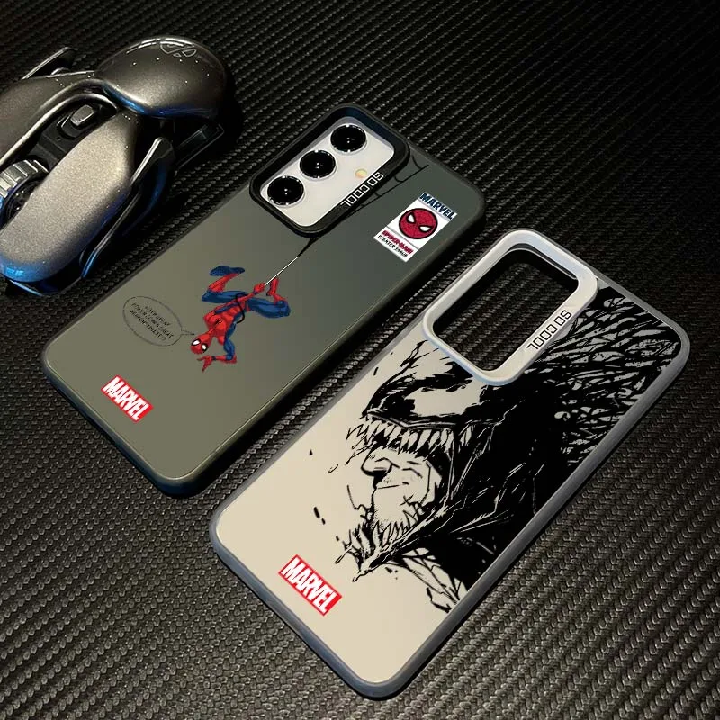 

Marvel Spider Man Venom Cool Phone Case For Samsung Galaxy S25 S24 S23 S22 S21 S20 FE Plus Note 20 Ultra 5G Colorful Silver