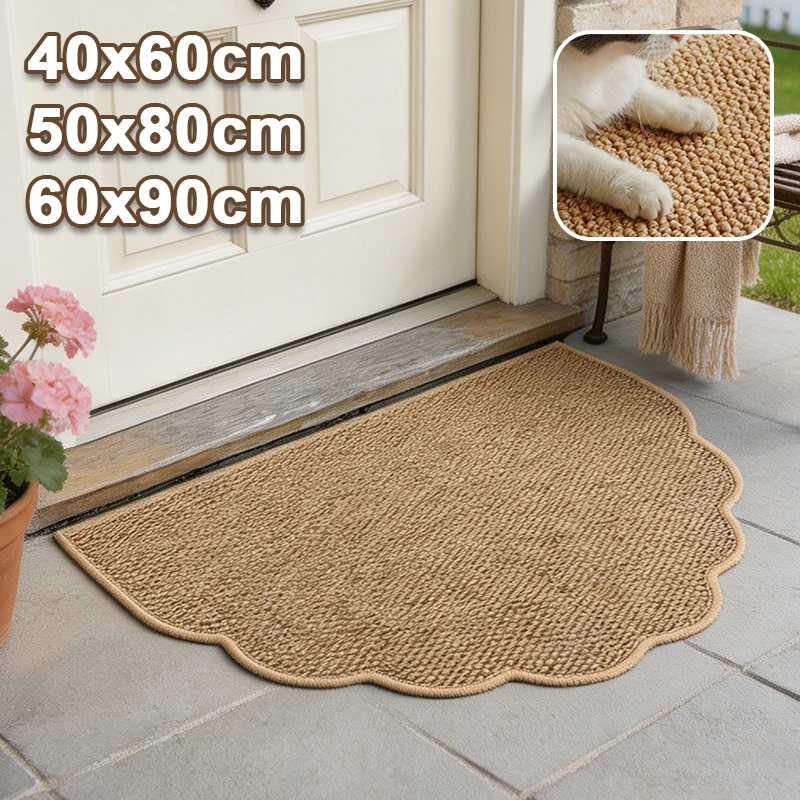 Tapete de Entrada Semicircular, Duradero, Antideslizante, Multiusos, para Recibidor, Cocina, Balcón, Jardín