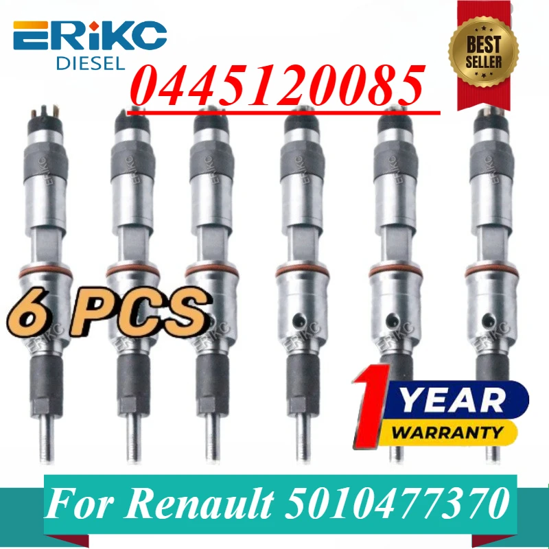 6PC 0445120085 Diesel Fuel Injector 0 445 120 085 Fuel Pump Dispenser Inyector 0445 120 085 For Renault 5010477370