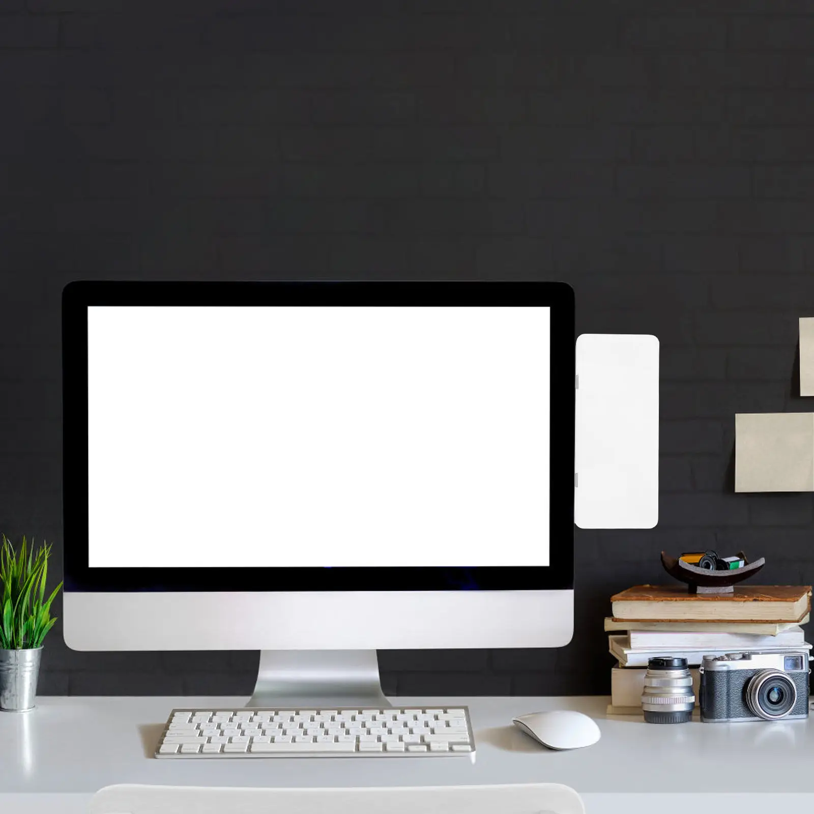 Magnetic Memo Board for Computer Monitor Side Mount Sleek Design Erasable Surface Easy Clean Monitor Message Board Office
