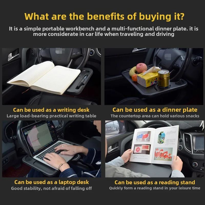 حامل المشروبات العالمي المحمول مع طاولة مكتب متعددة الوظائف دفتر أكل عربة العمل شرب حامل القهوة عجلة توجيه السيارة