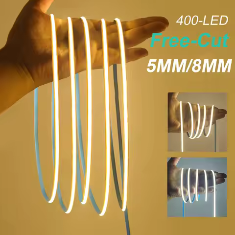 400LED/m Free Cut Flexible COB LED Strip Adahesive Tape Light 5mm 8mm PCB 3000k 6000k 4000k 0.5m 2m 5m 10m 20m Linear Lighting