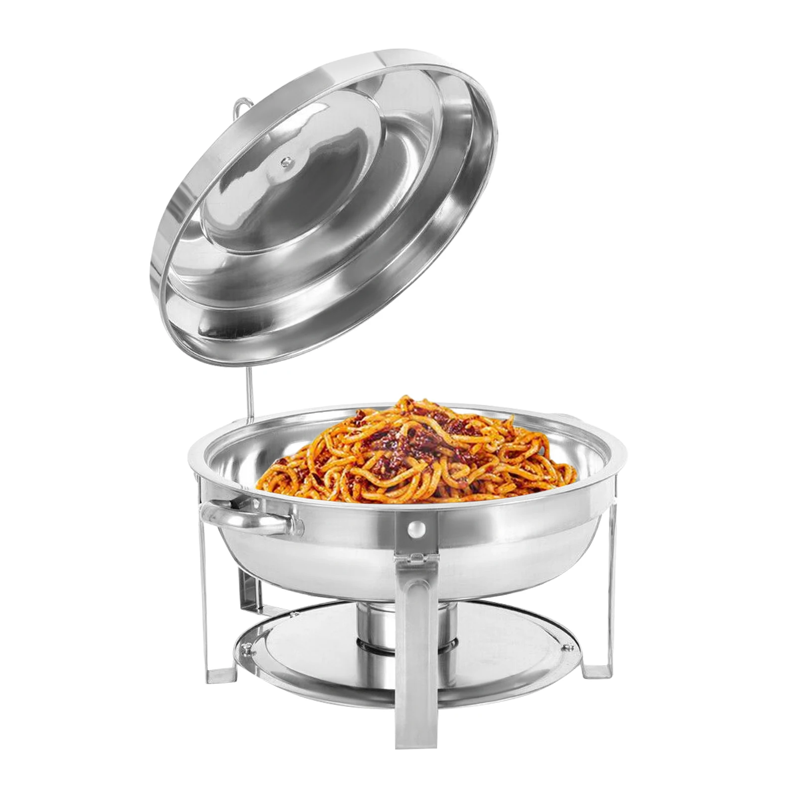 7.5L Round Chafing Dish for Catering, Stainless Steel Round Chafing Dish Buffet Chafer Food Warmer Container +Lid