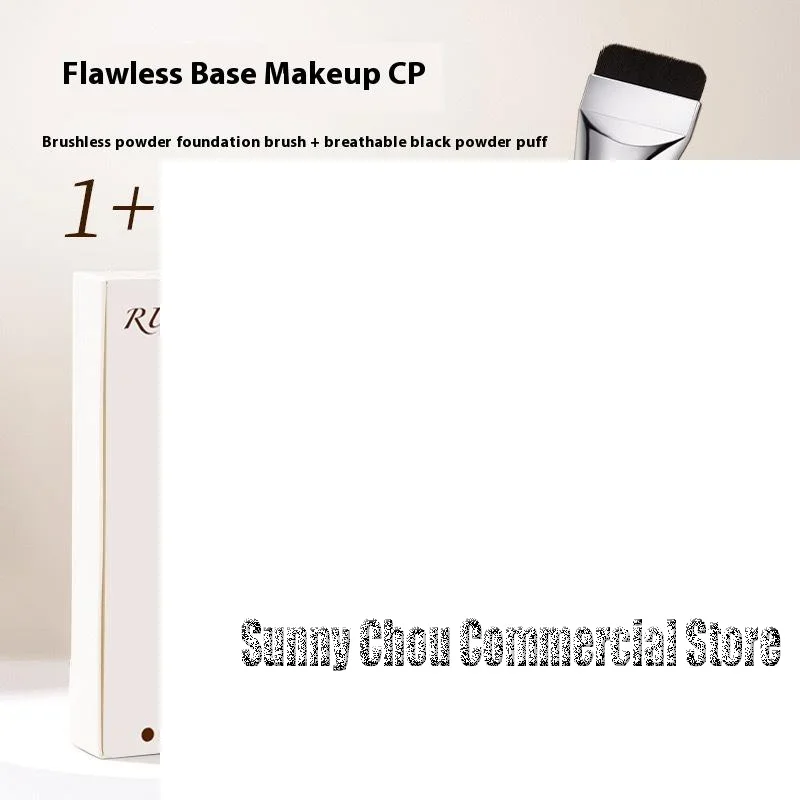 1 conjunto de uma palavra plana superior fundação escova leve pincel de maquiagem líquida com fundação de maquiagem esponja ferramentas de maquiagem acessórios