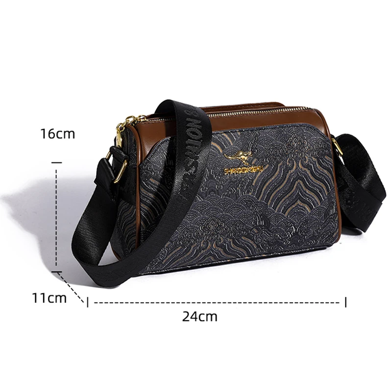 New Fashion Trend Embroidered Women\'s Shoulder Bag High Quality Soft Leather Women Crossbody Bags Luxury Designer Female Handbag