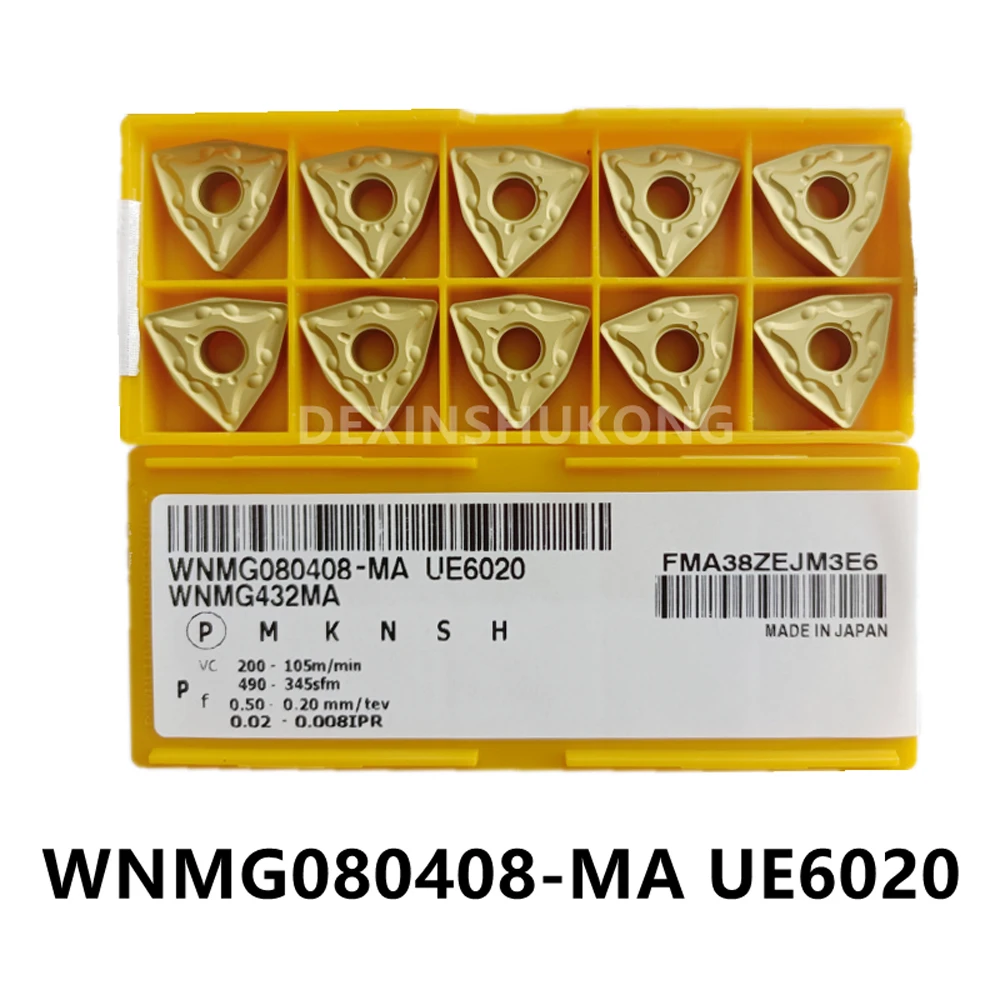 Imagem -06 - Original Áspero Insere Placas de Cortador Wnmg080408-ma mp mh SA ms fy Ue6020 Ue6120 Wnmg080412-ma rp lp Mc6025 6015 6035 Torno Wnmg