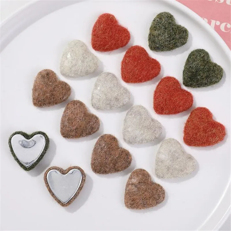 10pcs/lot new retro heart beads love patch buckle charm connectors for diy earrings hair jewelry findings making accessories