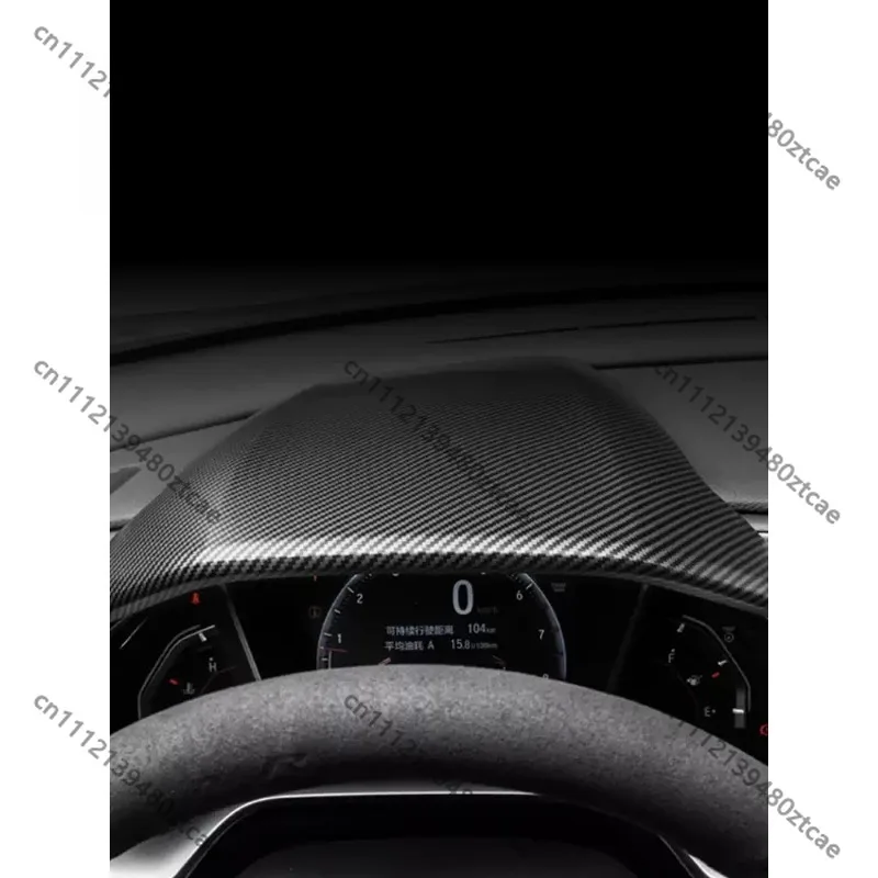 Carbon Fiber Texture Dashboard Cover & Steering Wheel Trim Panel, Center Console Interior Modification Parts