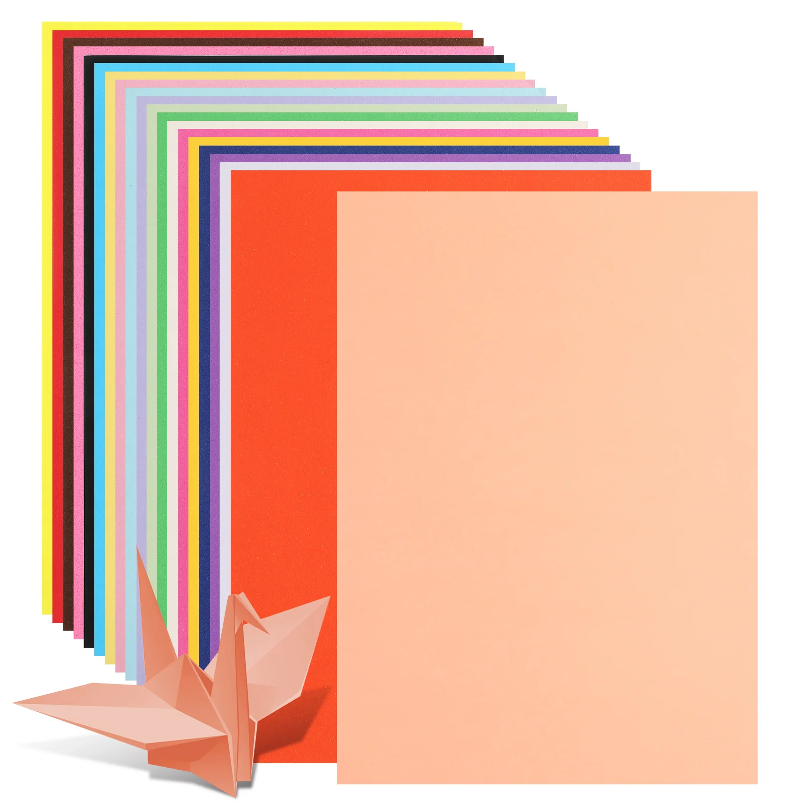 

100SheetsColoredOrigamiPaperSturdyCardstockRichColorsCraftSuppliesDecorationsScrapbooksGreetingCardsSafeMaterial