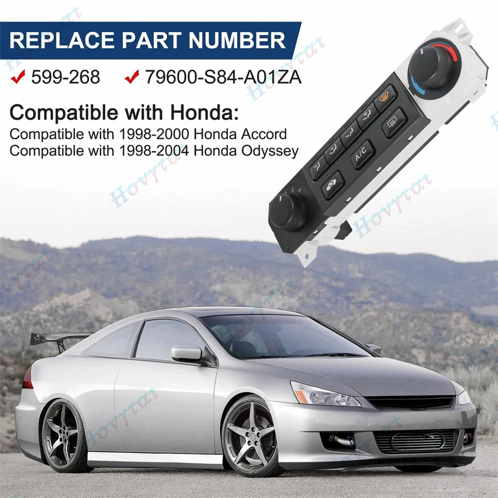 599-268 Heater A/C Control Switch,Front Climate Control Module Compatible With 1998-2000 Honda Accord 1998-2004 Honda Odyssey