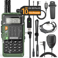 BaoFeng UV-S9 Pro V2 10W Tri-Power UHF VHF Waterproof Walkie Talkie Long Range Up of UV-S9 Plus 5R Portable Ham Two Way Radio