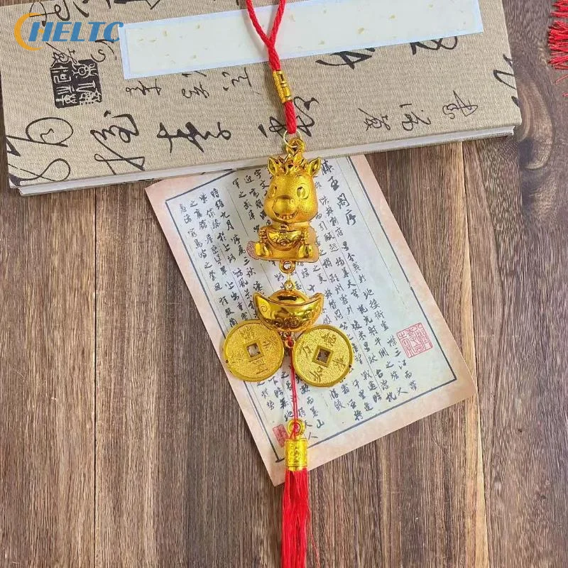 1 Buah 2026 Tahun Kuda Ornamen Hiasan Dinding Tahun Baru Dekorasi Keberuntungan Hadiah Liontin Kecil Pot Tanaman Hijau Pindah Rumah