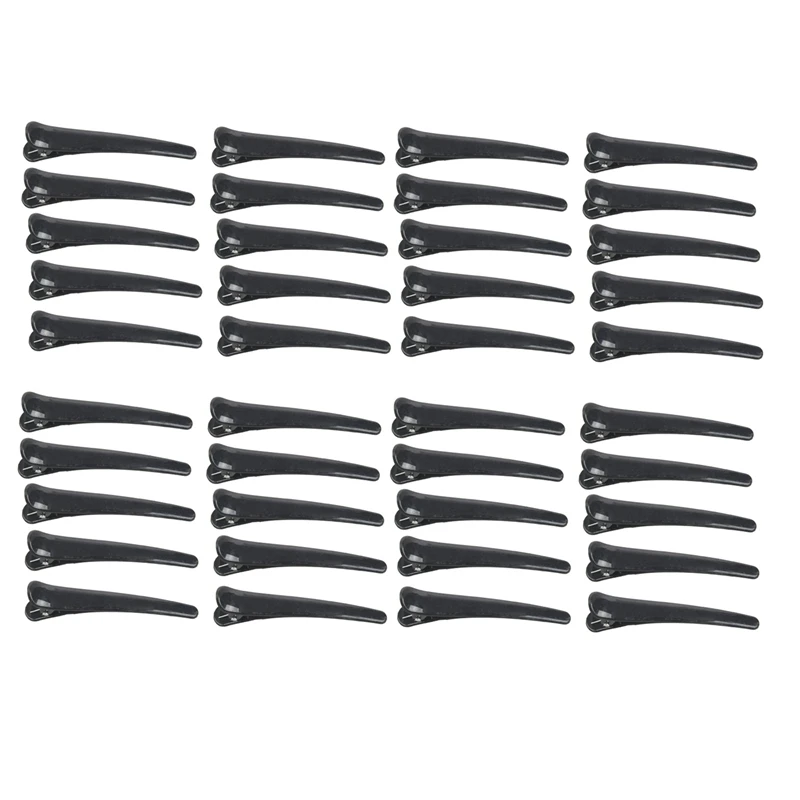 40 Pcs Black Plastic Single Prong DIY Hairstyle Alligator Hair Clip 3.1 Inch Long