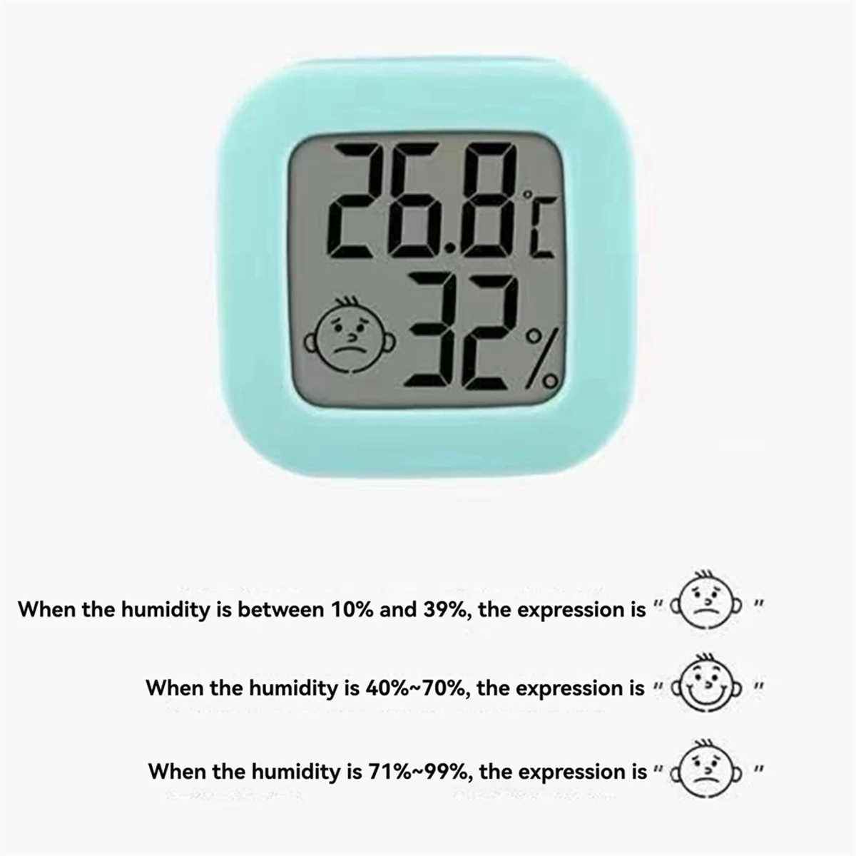 ABQR Mini Face Electronic Thermometer Home Office LCD Thermometer Double Sided Tape