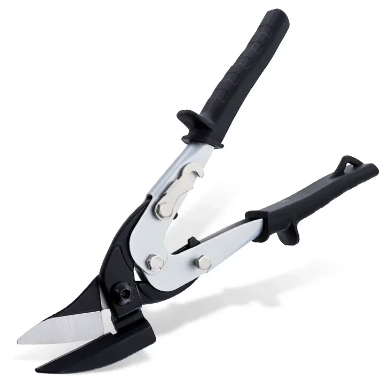 Small New Safety Lock 10 Inch Industrial Aviation Shears With , Offset Left Cut Aviation Snip, Built-in Spring, For Cutting Meta