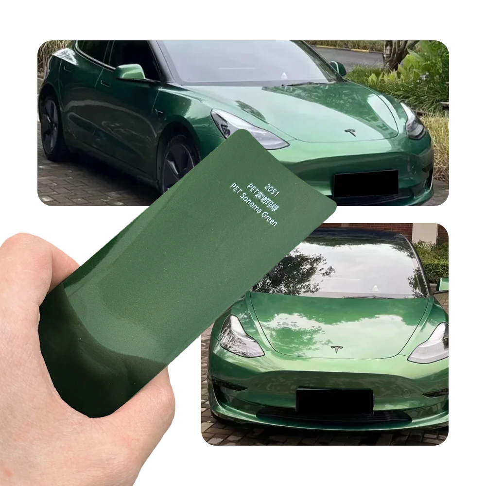 High Shine Gloss Sonoma Green Full Body Car Wrap Self Adhesive Bubble Free Anti Fade Wear Resistant Auto Styling Film