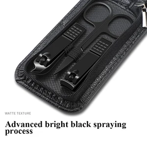 Kits de Manicure e Pedicure de luxo portáteis, conjunto preto brilhante, ferramentas de cuidados pessoais, tesoura sobrancelha, Alemanha, 6 pcs 12 principais vendas beços - №6