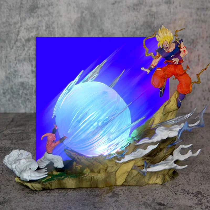 In Magazzino 19.5 centimetri Anime Dragon Ball Z Majin Bu Vs Son Goku Figurine Gk Statua Action Figures Collezione In Pvc Modello Giocattolo Per I Regali