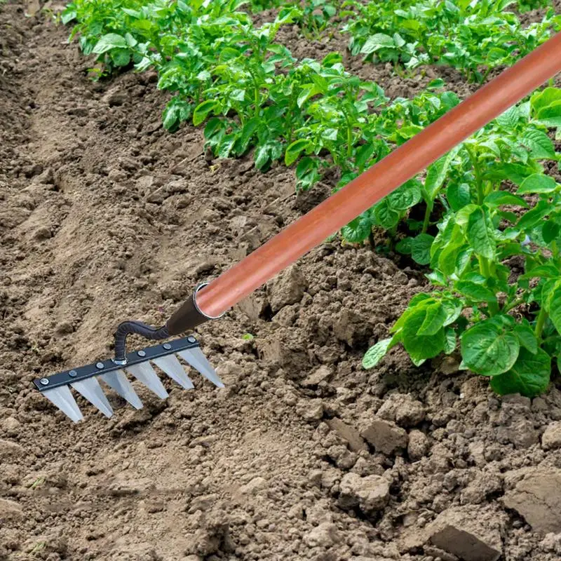 Weeding Hoe Rake Farm Tool Weeding Scarifier Agricultural Tools Tooth Nail Soil Harrow Gardening Weeding Tools Cultivator Rakes