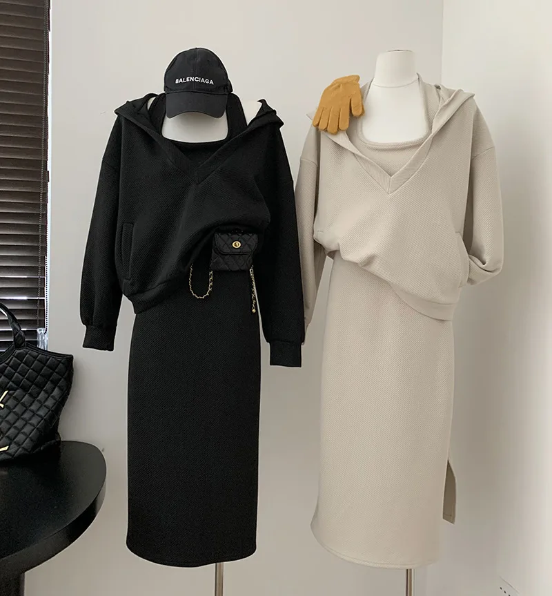 Grande taille 300 libro ريترو العرق المجموعة decontracté نساء الطباعات automne suspendus sangle رداء dva pisces ensemble co