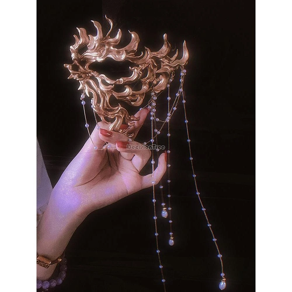 

2025 new chinese improve retro style butterfly mask cosplay hanfu accessory props women men elegant fashion mask accessory