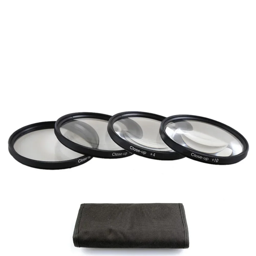 Macro Close Up Lens Filter +1+2+4+10 Filter Kit 49mm 52mm 55mm 58mm 62mm 67mm 72mm 77mm for Canon Nikon Sony Cameras