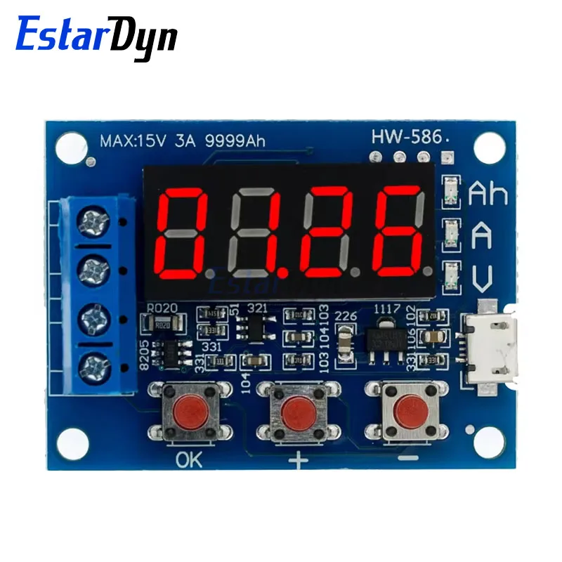 ZB2L3 Tester baterii Cyfrowy wyświetlacz LED 18650 Bateria litowa Zasilanie Test rezystancji Pojemność свинцово-kwasowa Miernik rozładowania