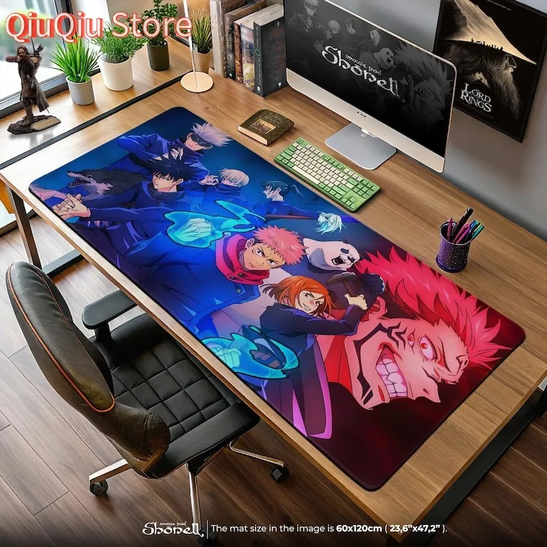 

Jujutsu Kaisen Anime Mouse Pad – Gojo & Itadori Cursed Energy Desk Mat, Sukuna Battle Scene, Gift for JJK Fans