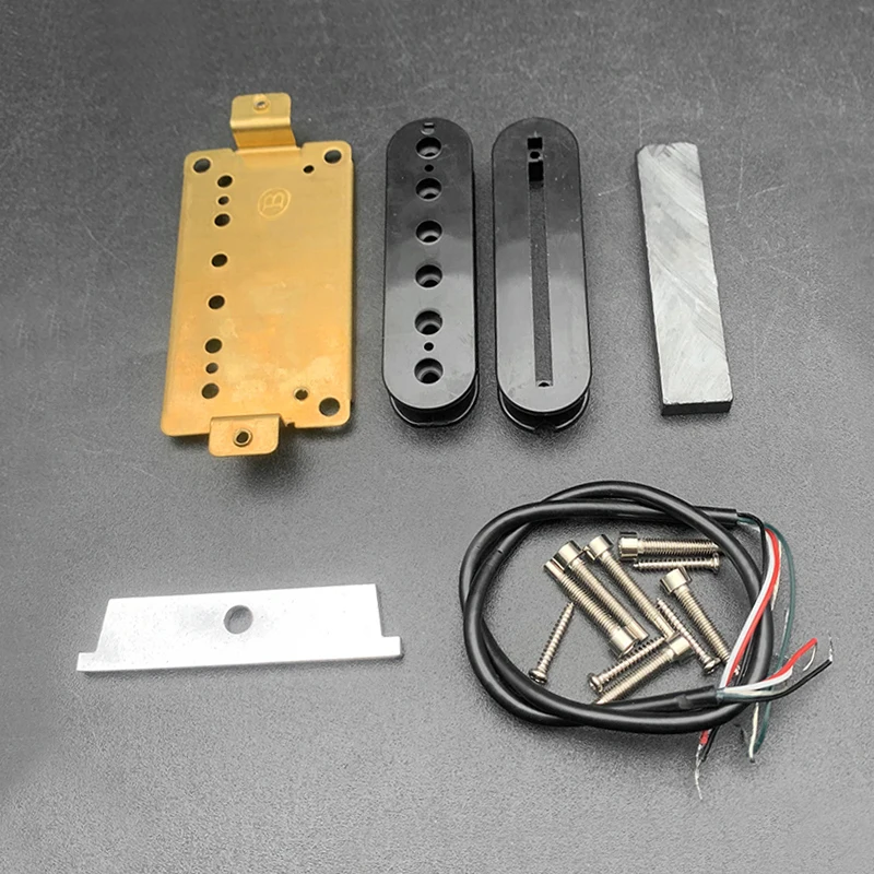 Electric Pickup DIY Kits- Line-Screw Humbucker Double Coil Pickup Bobbin/Ceramic Bar/Cable/Blade/Baseplate Pieces Pickup Kits