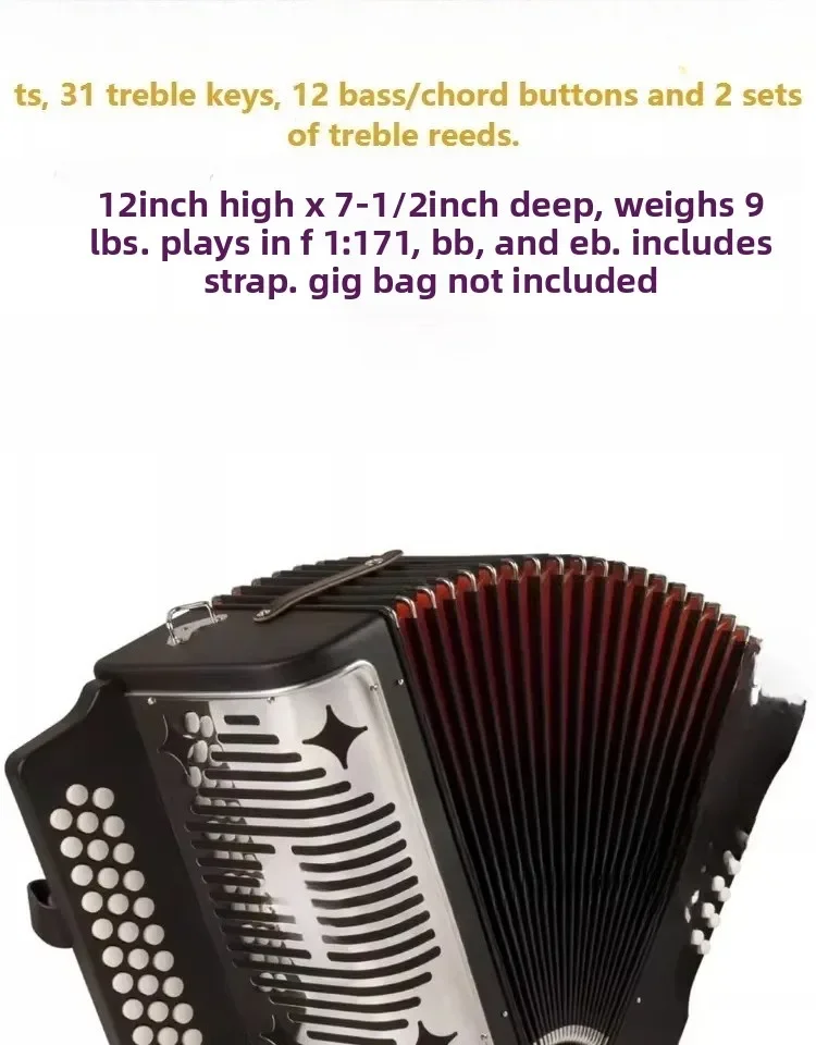 Accordion 31 keys diatonic F Bb Eb key