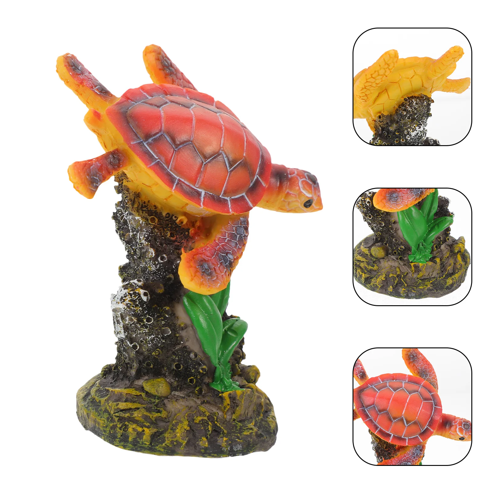 

Small Sea Turtle PVC Aquarium Fish Tank Decor Artificial Marine Animal Ornament Lifelike Plastic Marine Sculpture Underwater