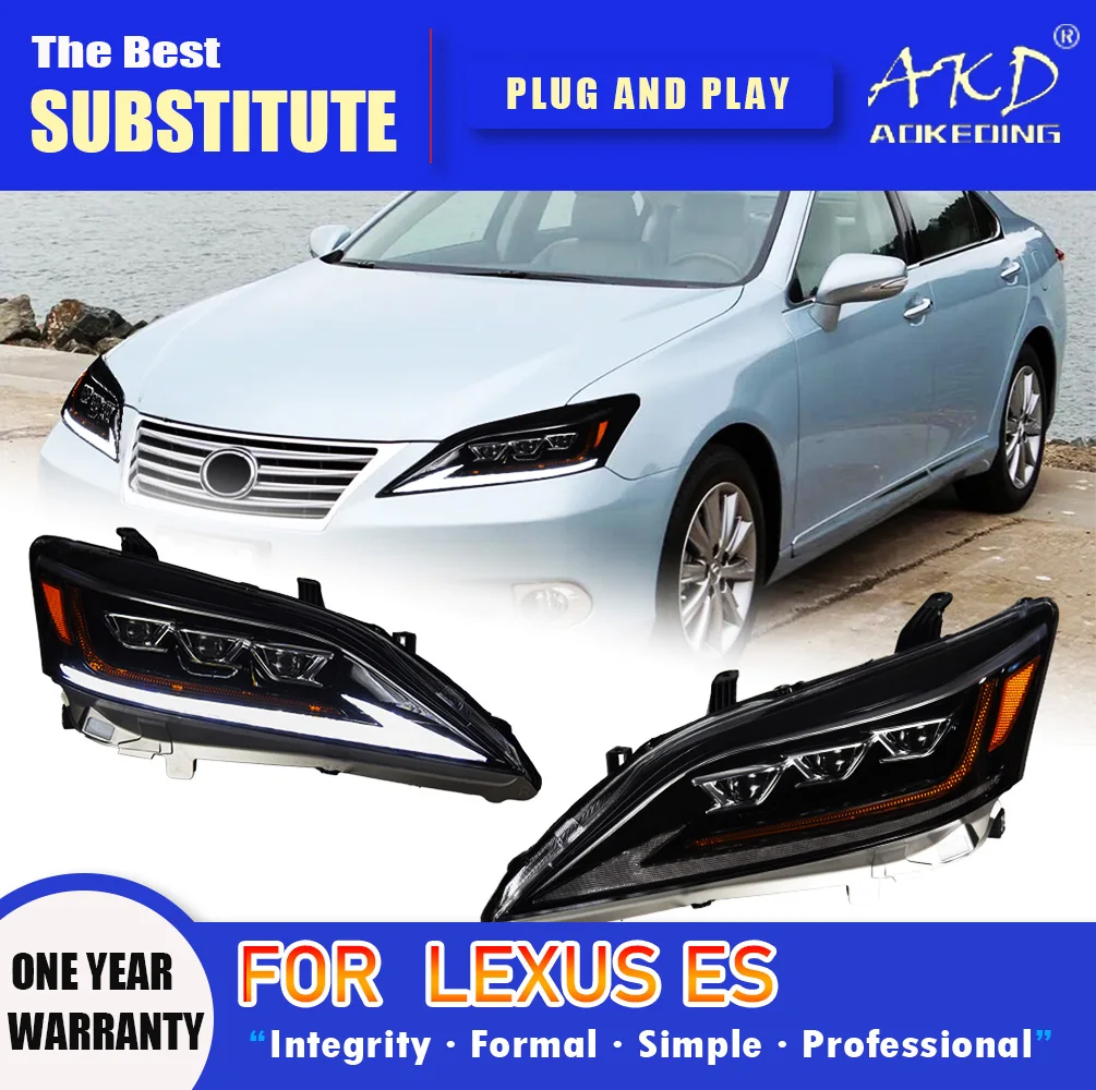 

AKD Head Lamp for Lexus ES LED Headlight 2006-2012 Headlights ES240 ES300 DRL Turn Signal High Beam Angel Eye Projector Lens