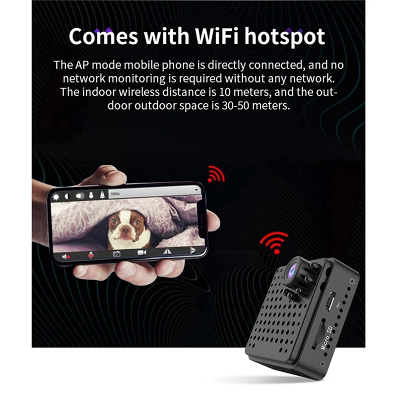 W18 Wifi Mini Camera HD 1080P Home Wireless Security Camera IP Camcorders Video Recording Motion Camera Without Memory Card - Image 2