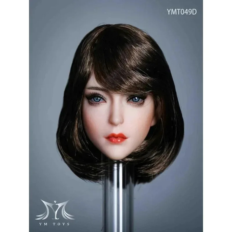 

1/6 Scale FemaleTransplanting Hair Head Sculpt Beauty Girl Head Carving YMT049 Fit 12'' Soldier Suntan Body Action Figures Toy