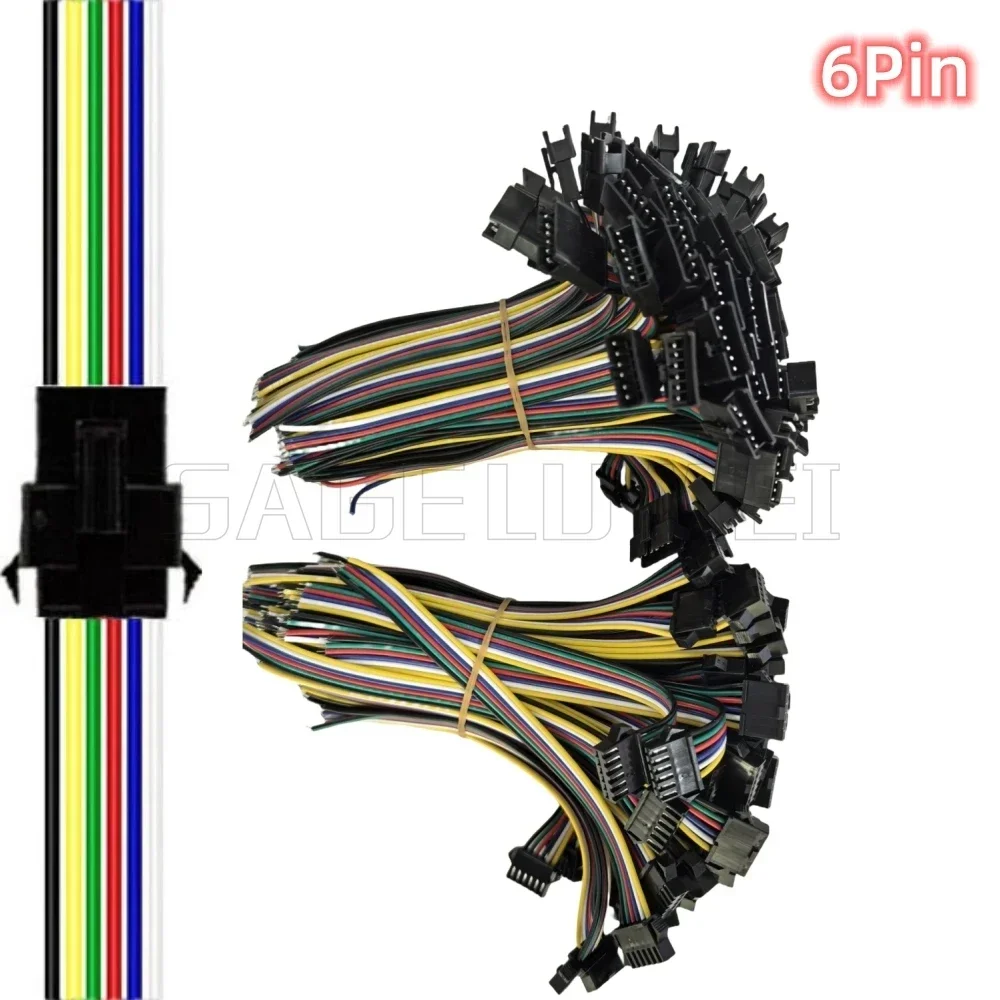 5-10Pairs Male/Female JST SM Connector 2P 3P 4P 5P 6Pin Plug Driver Led Connector 22awg Wire 5050 RGB CCT WS2812 Led Strip Light