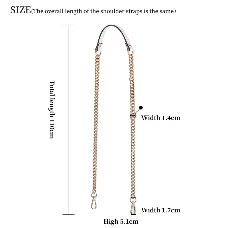 Cinturino a catena in metallo TINBERON accessori per manico Obag cinturino per manico per borsa tracolla in pelle tracolla a catena cinturino a tracolla