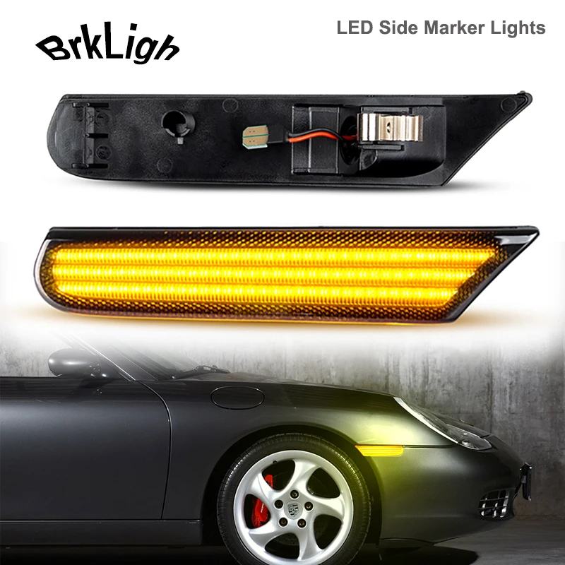 

2Pcs LED Dynamic Side Marker light Turn Signal Lamps For Porsche Boxster 911 Carrera Turbo Targa 986 996 GT2 GT3 Car Accessories