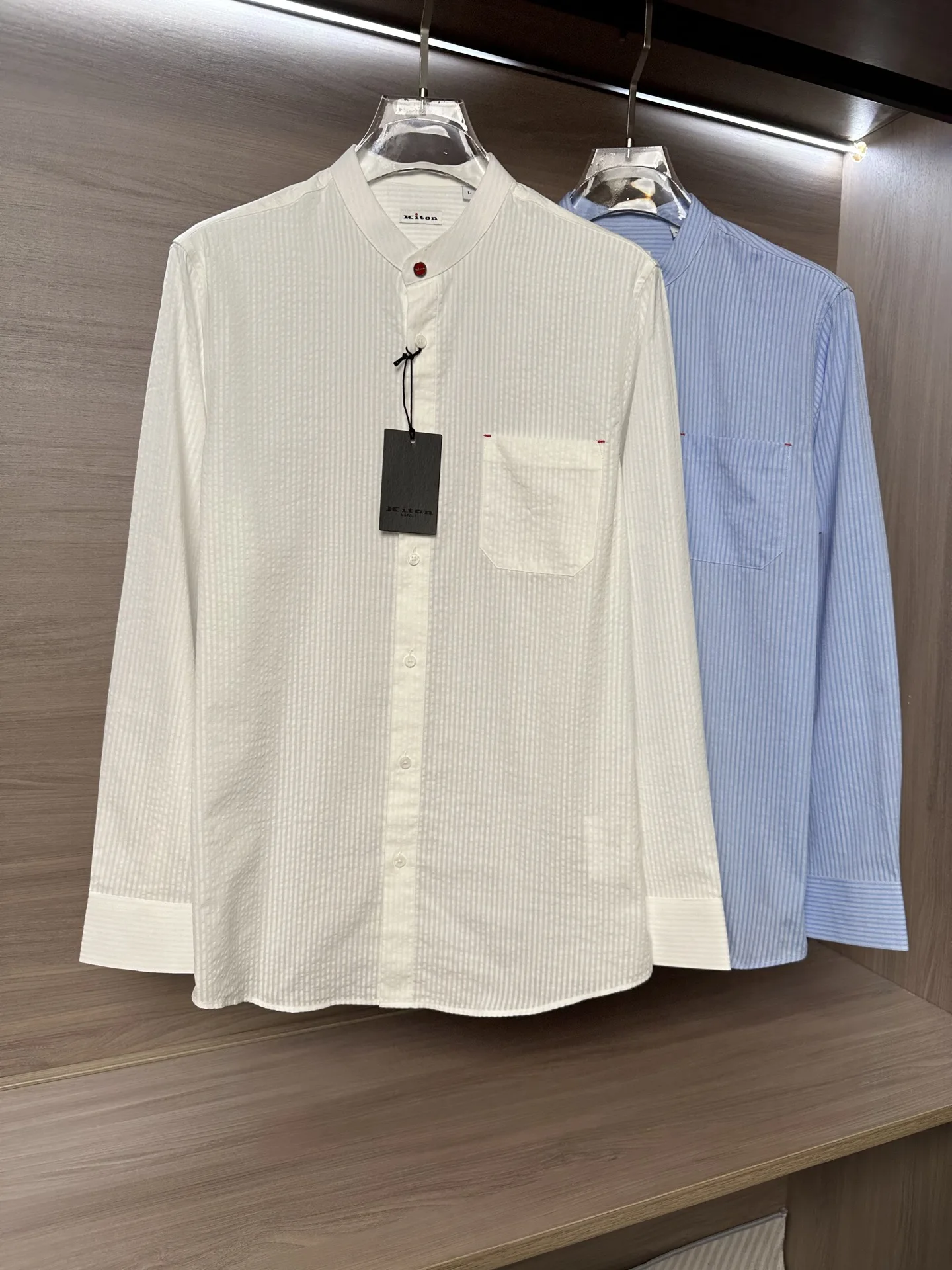 Kiton26SS Summer New Italian Business Casual Simple Men's Long Sleeve Shirt