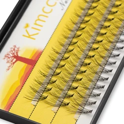 Kimcci Natural Falso Cílios Extensão Maquiagem, Individual Faux Eye Lashes, Fake Professional Enxerto Cilias, 12D Mink, 60 linhas por caso